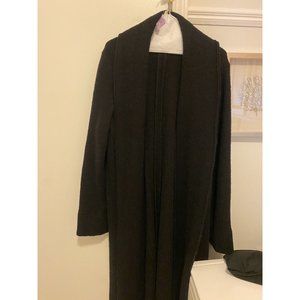 EILEEN FISHER Long Coat Overcoat Wool Open Front Long  Large- Classic